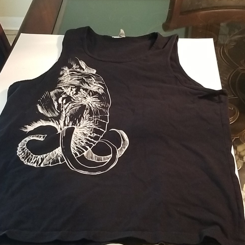 Men's Graphic Tank Top Angry Elephant Tattoos  Cool Graphics Size Large